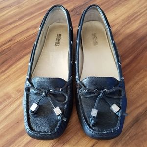 Michael Michael Kors Black Leather Slip On Flats
